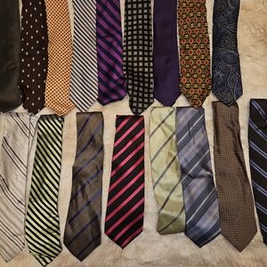 Calvin Klein Assorted Men's Silk Ties - Black, Pink, Purple, Blue, Green, Brown